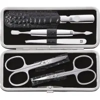 Zwilling Classic Manicureset 5-delig met nagelschaar, leer in krokodillenlook, zwart Manicureset 1 st