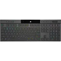 Corsair K100 RGB AIR, bekabeld en draadloos, USB + RF draadloos + Bluetooth, mechanische schakelaar, QWERTZ-lay-out, RGB-LED-verlichting, zwart