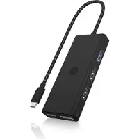 Icy Box 7 in 1 USB Type-C DockingStation met drievoudige video-uitgang