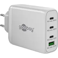 Goobay thuislader met 3x USB-C PD en 1x USB-A QC - GaN - 100W / wit