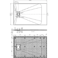 Linea Uno - Numa 140x90 cm - Mat wit - Douchebak - - 991176