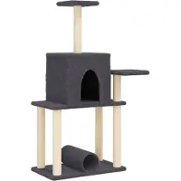 vidaXL Kattenmeubel met sisal krabpalen 122 cm donkergrijs