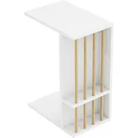 En.casa Bijzettafel Siikainen laptoptafel op wielen 44x29x65 cm wit
