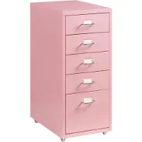 En.casa Kantoorkast Kökar ladekast op wielen 69x28x41 cm roze []