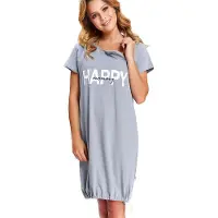 Doctor Nap Katoenen Nachthemd Borstvoeding Zwangerschap TCB.9504 Grey 42 / XL