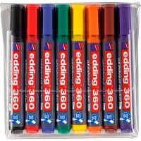 Edding whiteboardmarker 360, etui met 8 stuks in geassorteerde kleuren