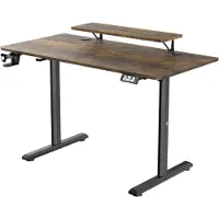 Ultradesk HIGHLANDER – Bureau voor Gaming, Home Office & Kantoor – Bruin – 120 x 60 cm – Elektrisch verstelbaar – Ergonomisch