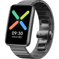 Strap-it Stalen Smartwatch bandje - Geschikt voor Oppo Watch Free metalen bandje - zwart - Horlogeband / Polsband / Armband - Watch Free