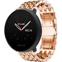 Strap-it Stalen Smartwatch bandje - Geschikt voor bandje Polar Ignite / Ignite 2 / Ignite 3 / Polar Pacer / Polar Unite bandje - Draak band staal metalen bandje - Rosegoud
