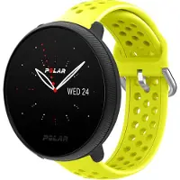 Strap-it Siliconen sport bandje met gaatjes - Geschikt voor Polar Ignite / Ignite 2 / Ignite 3 / Polar Pacer / Polar Unite bandje - Sport bandje - Geel