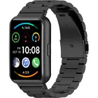 Strap-it Stalen Smartwatch bandje - Geschikt voor Huawei Watch Fit 2 stalen band - zwart - Horlogeband / Polsband / Armband