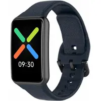 Strap-it Siliconen Smartwatch bandje - Geschikt voor Oppo Watch Free siliconen bandje - donkerblauw - Horlogeband / Polsband / Armband - Watch Free