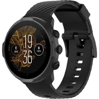 Strap-it Siliconen Smartwatch bandje - Geschikt voor Suunto 7 siliconen bandje - zwart - Horlogeband / Polsband / Armband