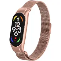 Strap-it Milanees Smartwatch bandje - Geschikt voor Xiaomi Mi Band 7 Milanese band - rosé pink - Horlogeband / Polsband / Armband