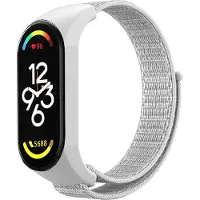 Strap-it Nylon Smartwatch bandje - Geschikt voor Xiaomi Mi Band 7 nylon bandje - zeeschelp - Horlogeband / Polsband / Armband