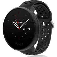 Strap-it Siliconen sport bandje met gaatjes - Geschikt voor Polar Ignite / Ignite 2 / Ignite 3 / Polar Pacer / Polar Unite bandje - Sport bandje - Zwart