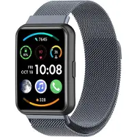 Strap-it Milanees Smartwatch bandje - Geschikt voor Huawei Watch Fit 2 Milanese band - space grey - Horlogeband / Polsband / Armband