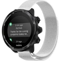 Strap-it Milanees Smartwatch bandje - Geschikt voor Suunto 9 - Baro Milanese band - zilver - Horlogeband / Polsband / Armband
