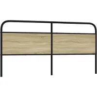 vidaXL Vervangend hoofdbord 180 cm staal en bewerkt hout sonoma eikenkleurig