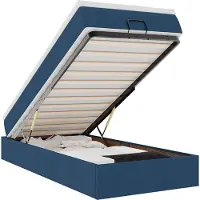vidaXL Ottoman bed met matras 90x200cm stof blauw