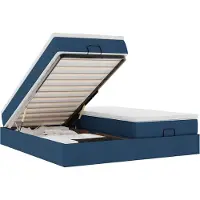 vidaXL Ottoman bed met matrassen 180x200cm stof blauw