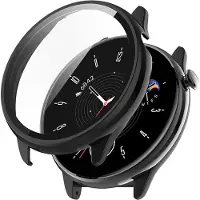 Strap-it Hard case hoesje met glasplaatje - geschikt voor de Amazfit GTR Mini - zwart