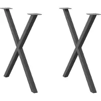 vidaXL Eettafelpoten 2 st X-vormig 80x(72-73) cm staal antraciet