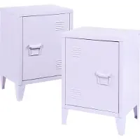 En.casa Nachtkast Inari set van 2 metaal 57x40x30 cm lichtpaars []