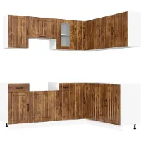 vidaXL 11-delige Keukenkastenset Lucca bewerkt hout gerookt eiken