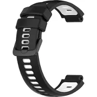 Strap-it Sport bandje geschikt voor Garmin Forerunner 735xt / 235 / 230 / 220 / 620 / 630 - Horlogeband - Polsband - Zwart/wit