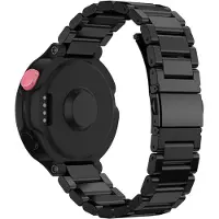 Strap-it Metalen schakel bandje geschikt voor Garmin Forerunner 735xt / 235 / 230 / 220 / 630 / 620 - Horlogeband staal - Polsband RVS - Zwart