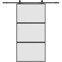 vidaXL Schuifdeur met beslagset 102,5x205 cm gehard glas zwart