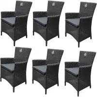 AVH-Collectie Capri dining tuinstoel antraciet set van 6