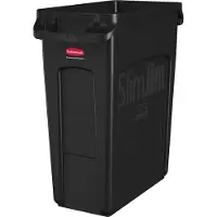 Rubbermaid Afvalbak Slim Jim, kunststof, volume 60 liter, zwart