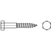 Toolcraft 109219 Zeskantbout 10 mm 300 mm Buitenzeskant DIN 571 Staal Galvanisch verzinkt 25 stuk(s)