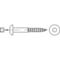 Toolcraft 159343 Bolkop houtschroeven 10 mm 80 mm Binnenzeskant (inbus) Staal Galvanisch verzinkt 50 stuk(s)