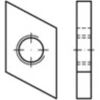 Toolcraft 161553 Schroefplaten voor hamerkopschroeven M8 Staal Galvanisch verzinkt 100 stuk(s)