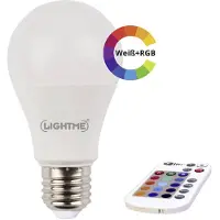 LIGHTME LM85193 LED-lamp Energielabel F (A - G) E27 Peer 6 W = 48 W RGBW (Ø x h) 60 mm x 114 mm Colorchanging, Dimbaar, Incl. afstandsbediening 1 stuk(s)