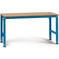 Manuflex werktafel UNIVERSAL Standaard, 1500 x 1000 mm, multiplex natuur, briljantblauw