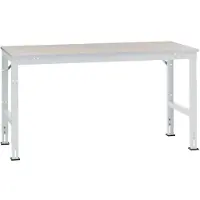Manuflex werktafel UNIVERSAL Standaard, 2000 x 1000 mm, kunststof lichtgrijs, lichtgrijs