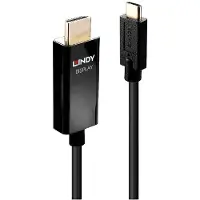 Lindy 43293 Videokabel-adapter, 3 meter, USB Type-C naar HDMI Type A (standaard), zwart