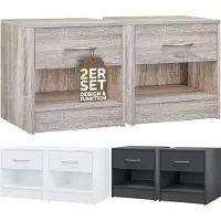 Casaria Nachtkastje Kiel set van 2 Eik 41x39x28cm
