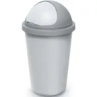 Monzana Afvalbak Zilver/Grijs plastic 50L