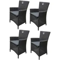AVH-Collectie Capri dining tuinstoel antraciet set van 4