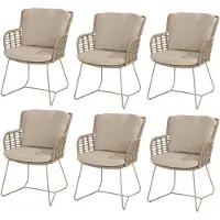 4 Seasons Outdoor Fabrice tuinstoel latte set van 6
