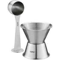 GEFU 12728 Trechter en koffiemaatset CONSCIO, Accessoires voor koffiezetapparaten, Zilver