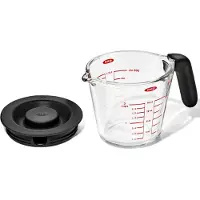 Oxo - Maatbeker met deksel glas, 500 ml
