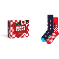 Happy socks Sokken 'Wine' nachtblauw / azuur / rood / wit