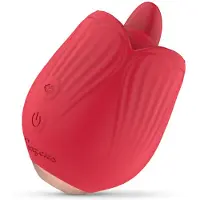 Teazers - Roos Vibrator - Likken en Vibreren - Vibrators voor Vrouwen - Sex Toys voor Vrouwen - Vibrators - Clitoris Stimulator - Tong Vibrator - Rood