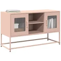 vidaXL Tv-meubel 100,5x39x60,5 cm staal roze
